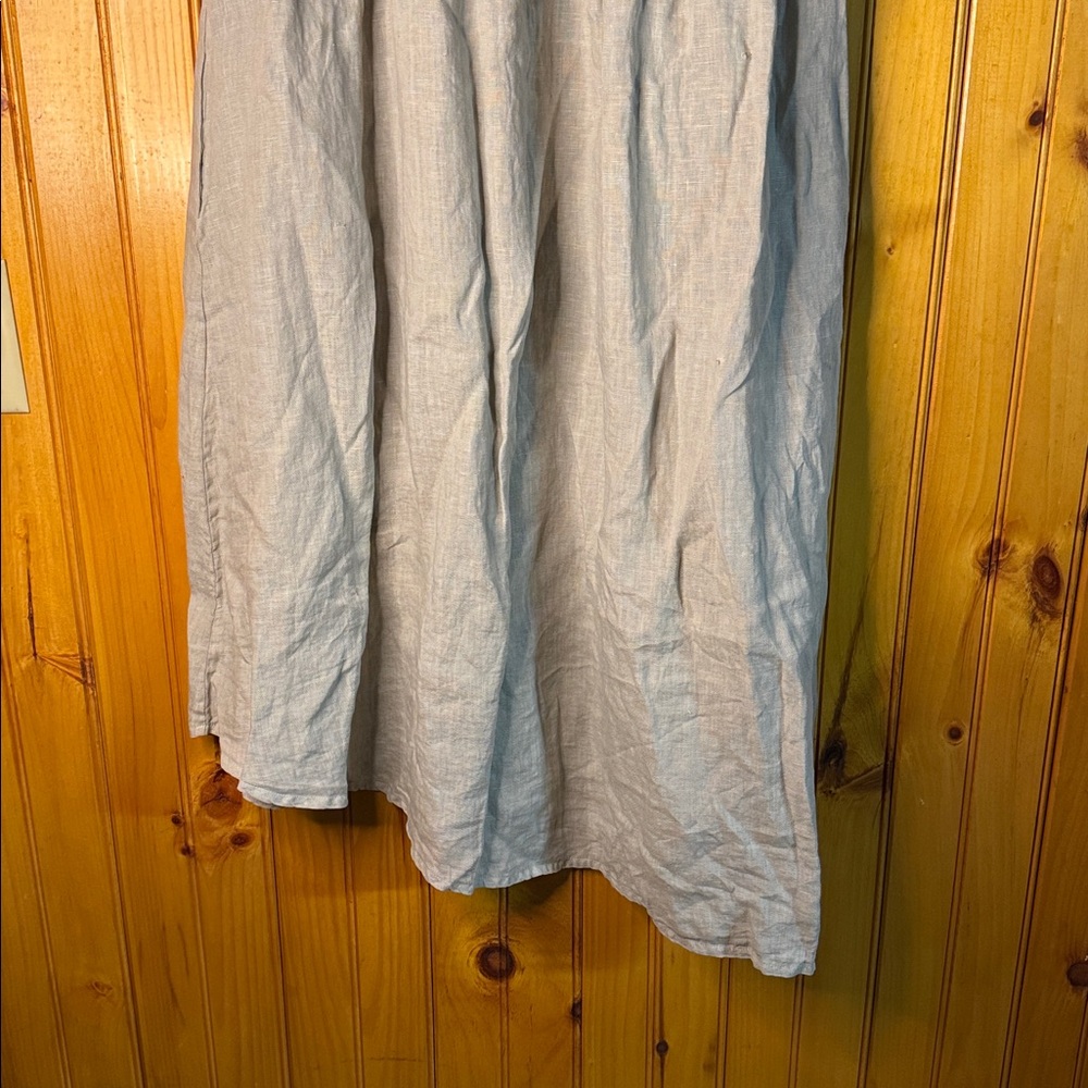 Aria Handmade Cream Textured Midi Dress 100% Italian Linen - Picture 6 of 9